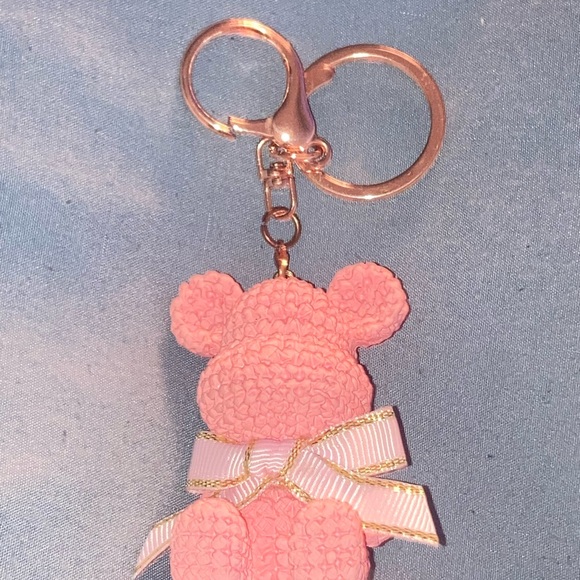 Accessories - Pink Teddy Bear Keychain/Bag Charm with bow